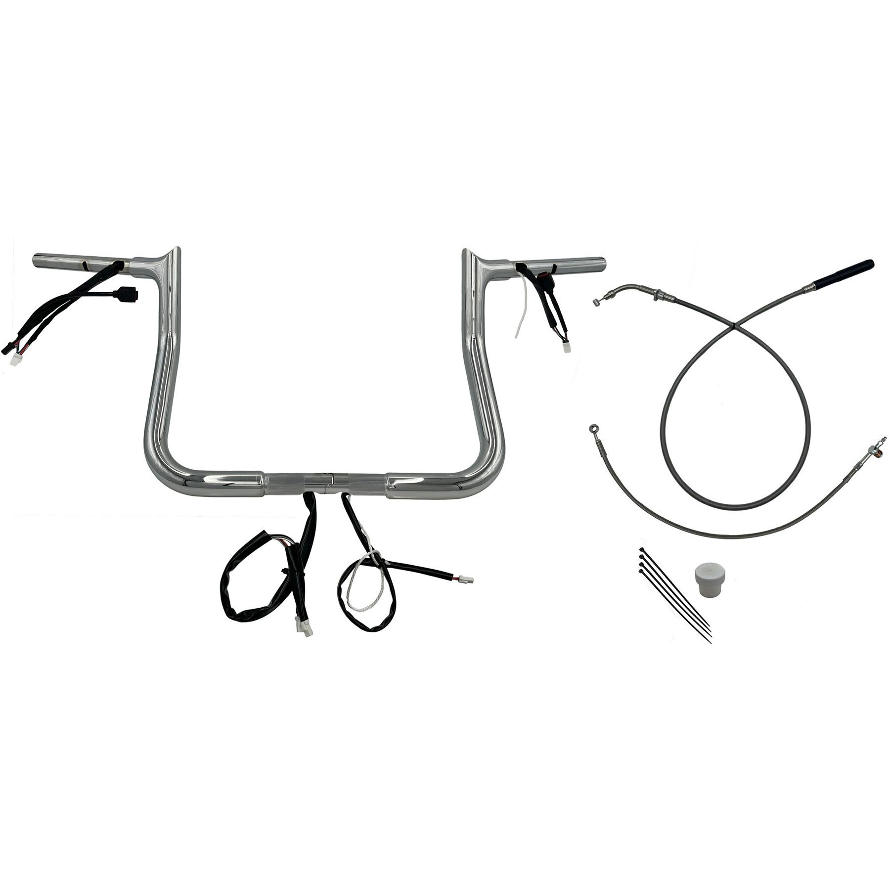2024以降 ストリートグライド EZインストール 1-1/4インチ径ポインテッドトップ・ハンドルバーキット 11インチ (クローム)