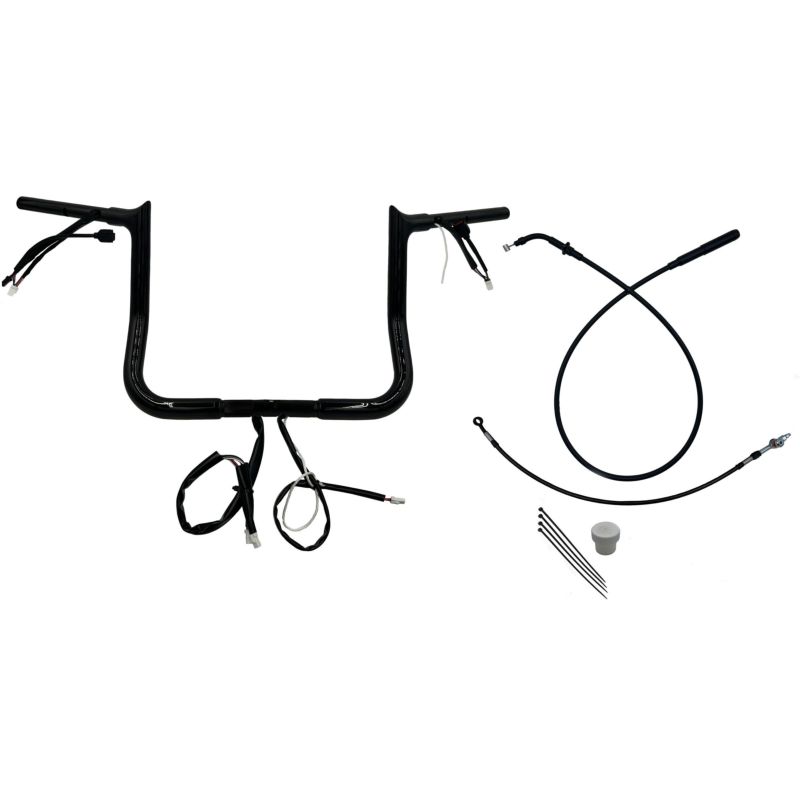 2024以降 ストリートグライド EZインストール 1-1/4インチ径ポインテッドトップ・ハンドルバーキット 12インチ (グロスブラック)