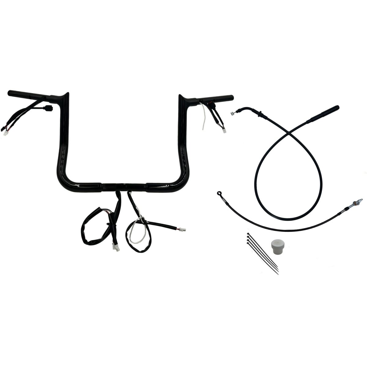 2024以降 ストリートグライド EZインストール 1-1/4インチ径ポインテッドトップ・ハンドルバーキット 12インチ (グロスブラック)