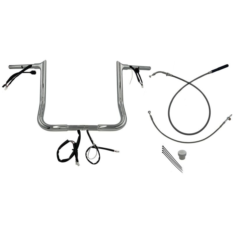2024以降 ストリートグライド EZインストール 1-1/4インチ径ポインテッドトップ・ハンドルバーキット 14インチ (クローム)