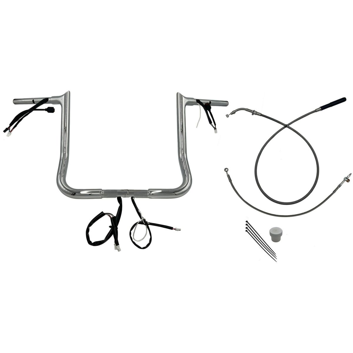 2024以降 ストリートグライド EZインストール 1-1/4インチ径ポインテッドトップ・ハンドルバーキット 14インチ (クローム)