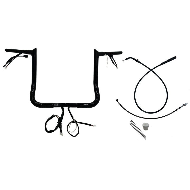 2024以降 ストリートグライド EZインストール 1-1/4インチ径ポインテッドトップ・ハンドルバーキット 14インチ (グロスブラック)