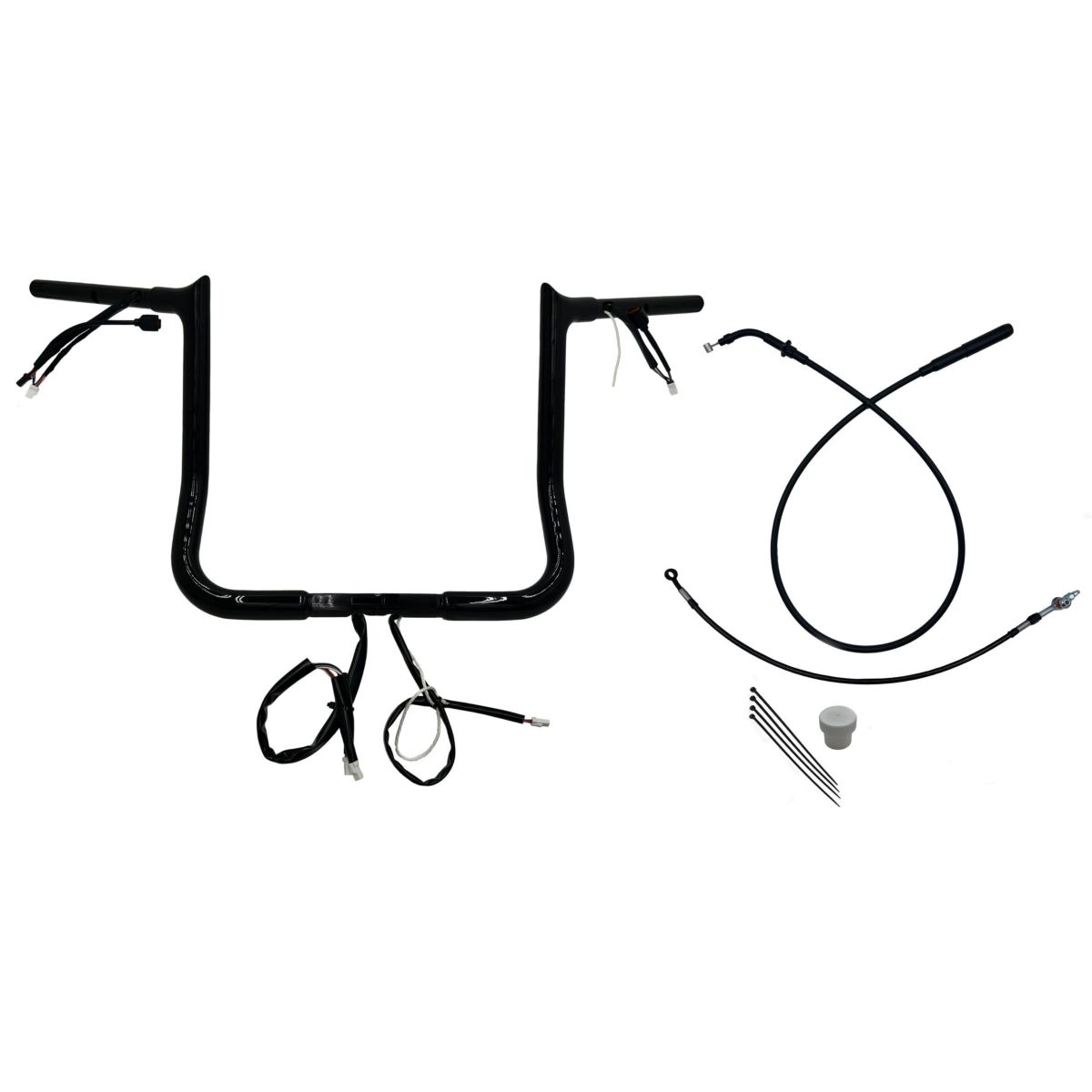 2024以降 ストリートグライド EZインストール 1-1/4インチ径ポインテッドトップ・ハンドルバーキット 14インチ (グロスブラック)