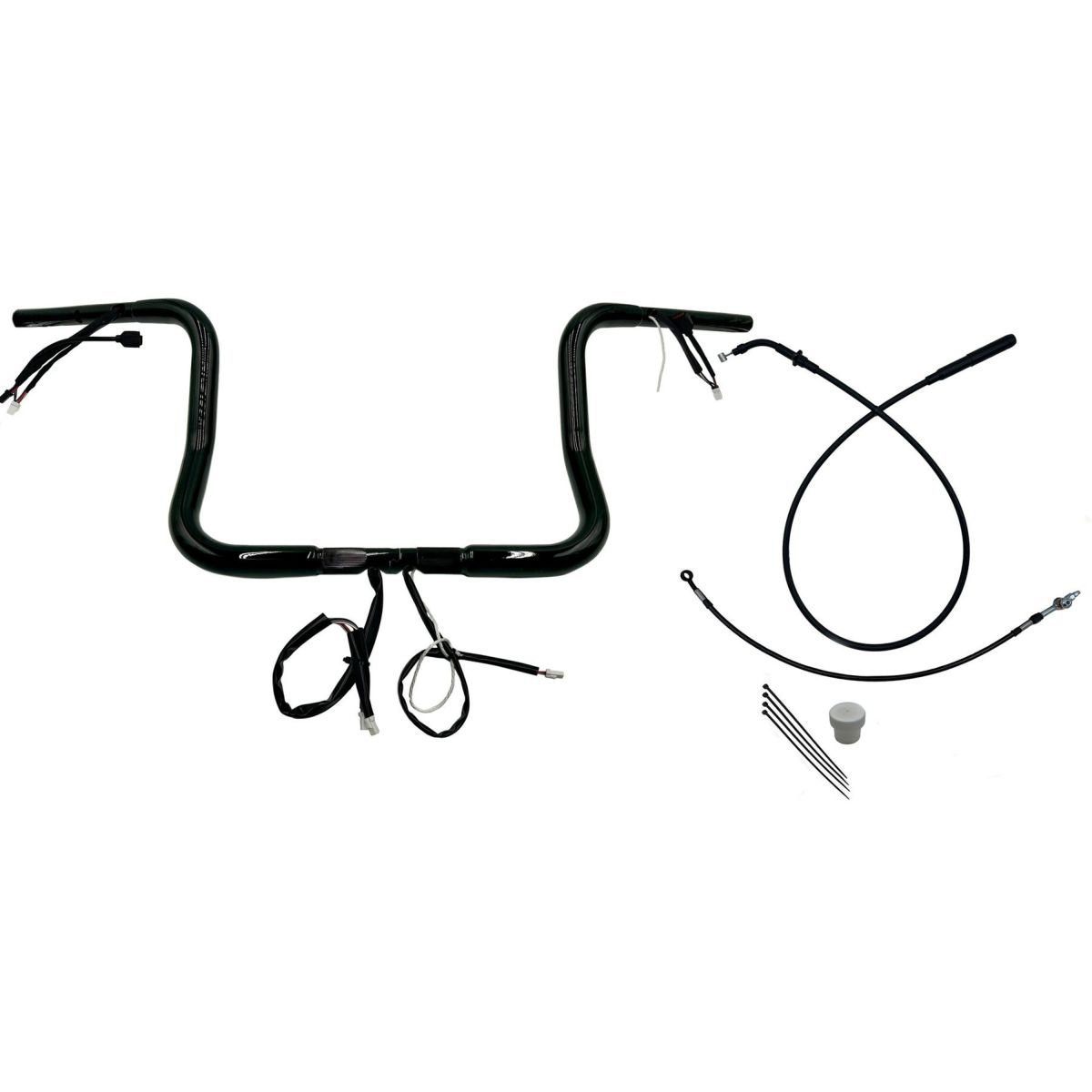 2024以降 ストリートグライド EZインストール 1-1/4インチ径ラウンドトップ・ハンドルバーキット 12インチ (グロスブラック)