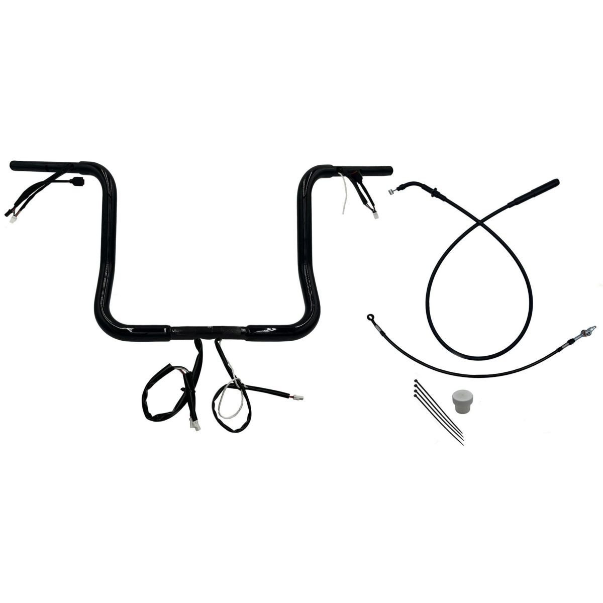 2024以降 ストリートグライド EZインストール 1-1/4インチ径ラウンドトップ・ハンドルバーキット 14インチ (グロスブラック)