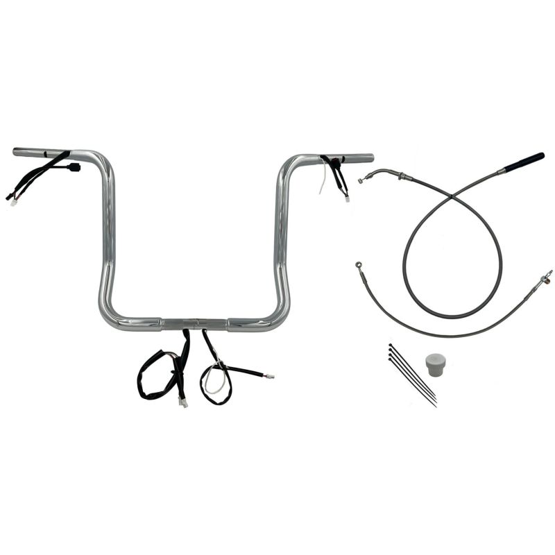 2024以降 ストリートグライド EZインストール 1-1/4インチ径ラウンドトップ・ハンドルバーキット 16インチ (クローム)