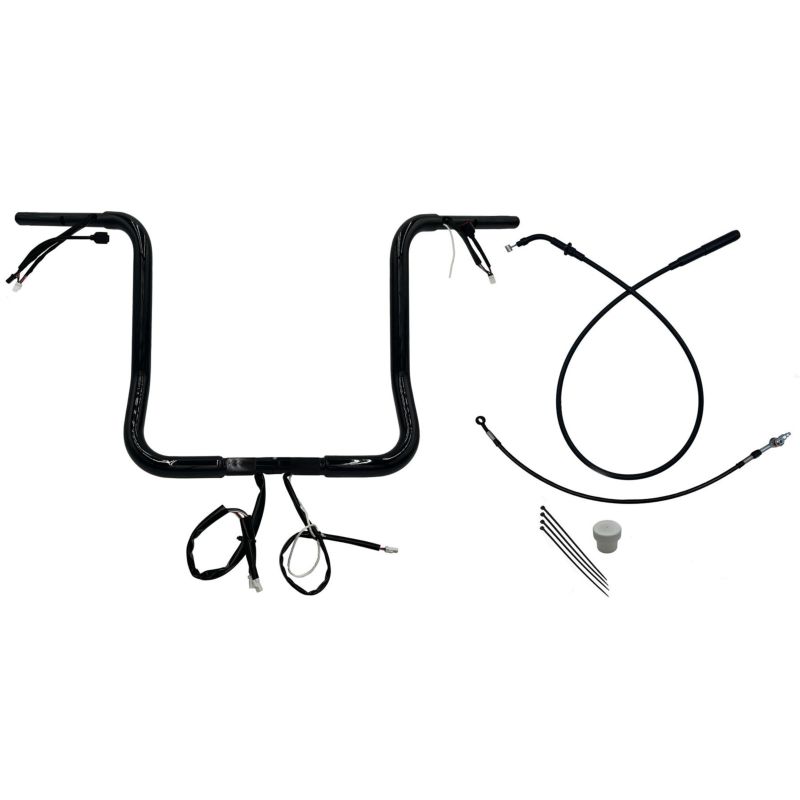 2024以降 ストリートグライド EZインストール 1-1/4インチ径ラウンドトップ・ハンドルバーキット 16インチ (グロスブラック)