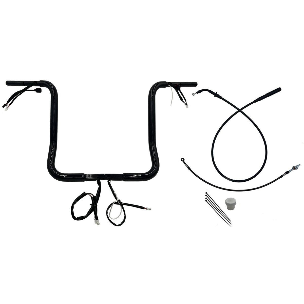 2024以降 ストリートグライド EZインストール 1-1/4インチ径ラウンドトップ・ハンドルバーキット 16インチ (グロスブラック)