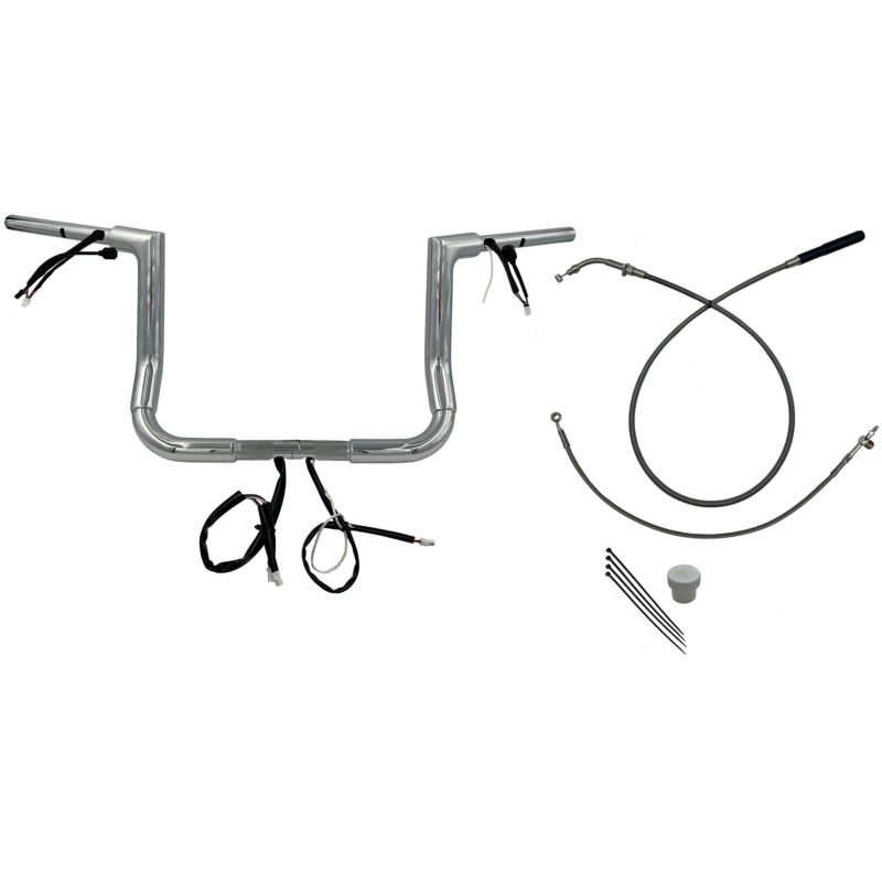 2024以降 ストリートグライド EZインストール 1-1/2インチ径フラットトップ・ハンドルバーキット 12インチ (クローム)