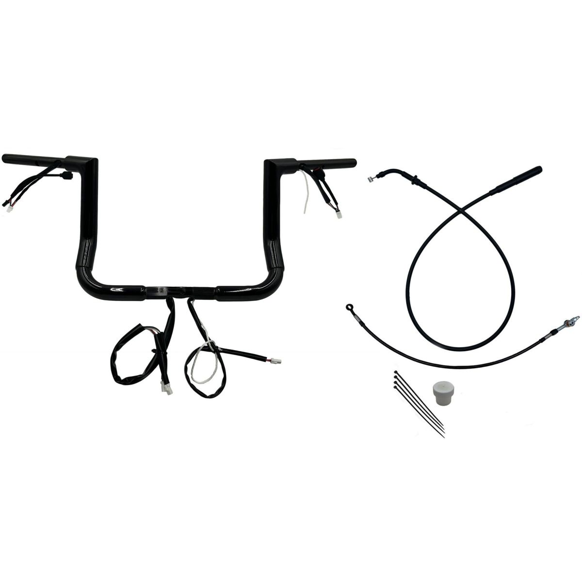 2024以降 ストリートグライド EZインストール 1-1/2インチ径フラットトップ・ハンドルバーキット 12インチ (グロスブラック)