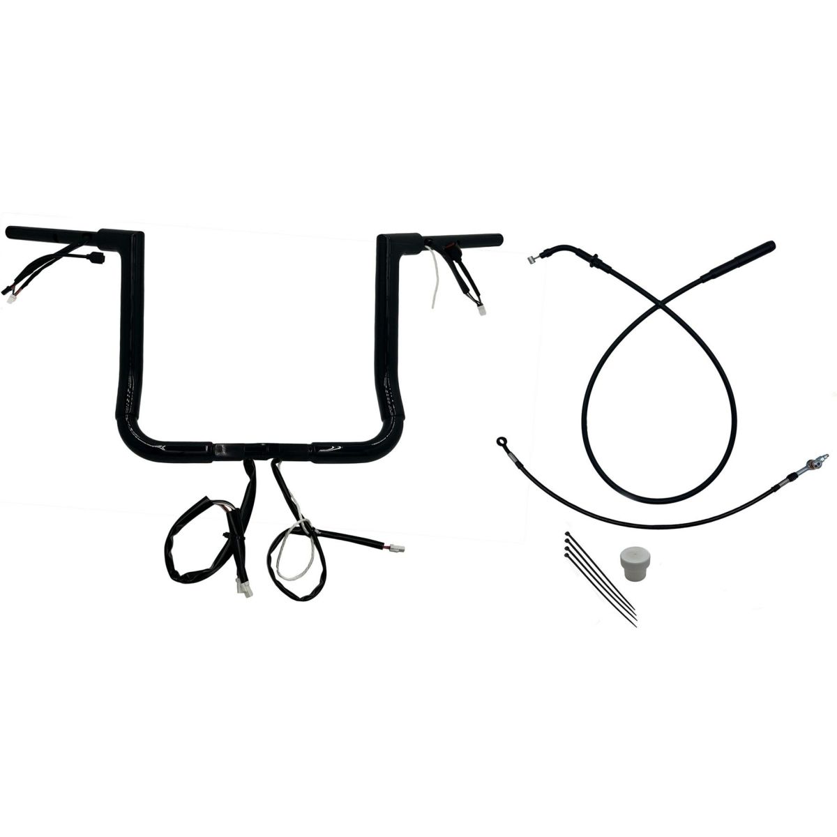 2024以降 ストリートグライド EZインストール 1-1/2インチ径フラットトップ・ハンドルバーキット 14インチ (グロスブラック)