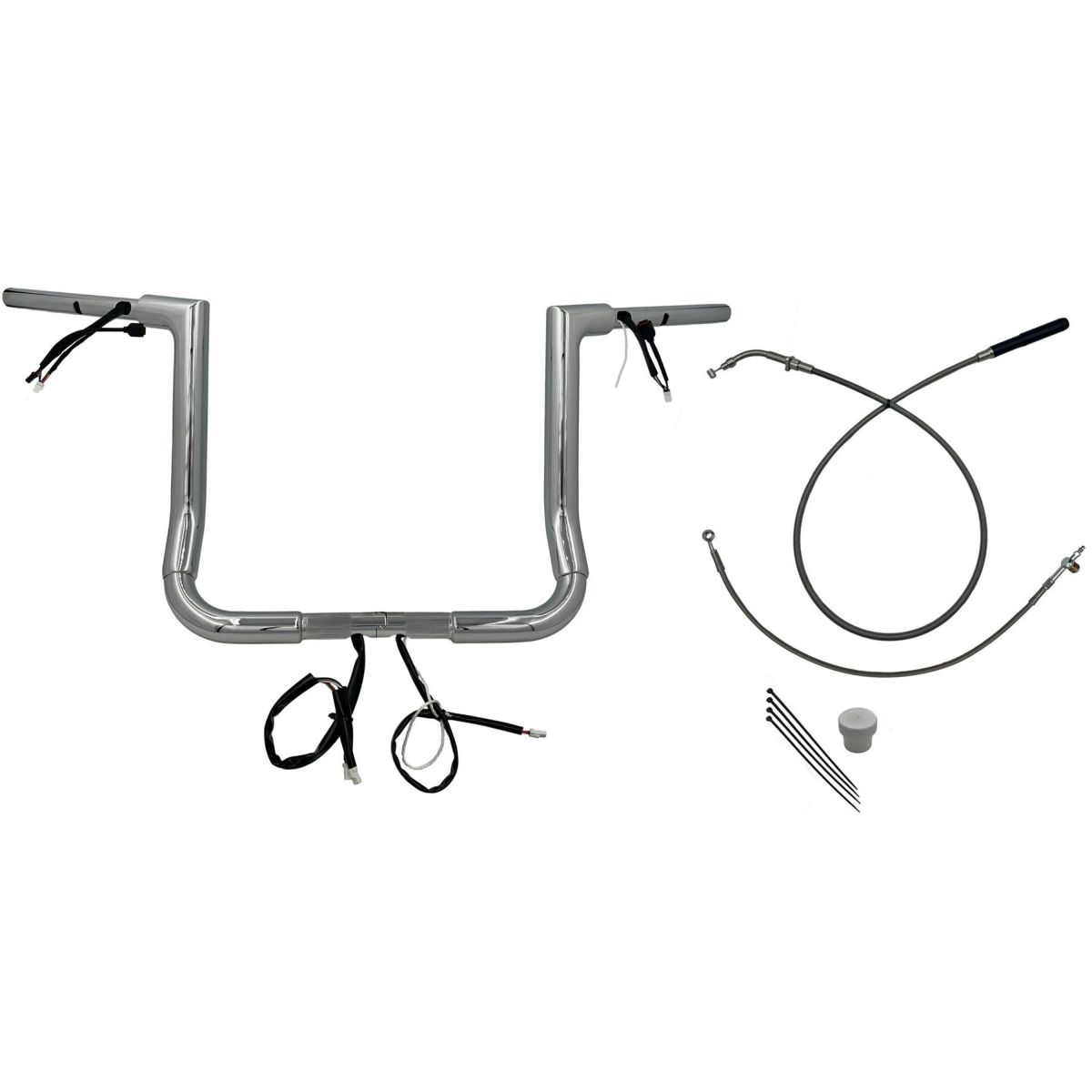 2024以降 ストリートグライド EZインストール 1-1/2インチ径フラットトップ・ハンドルバーキット 14インチ (クローム)