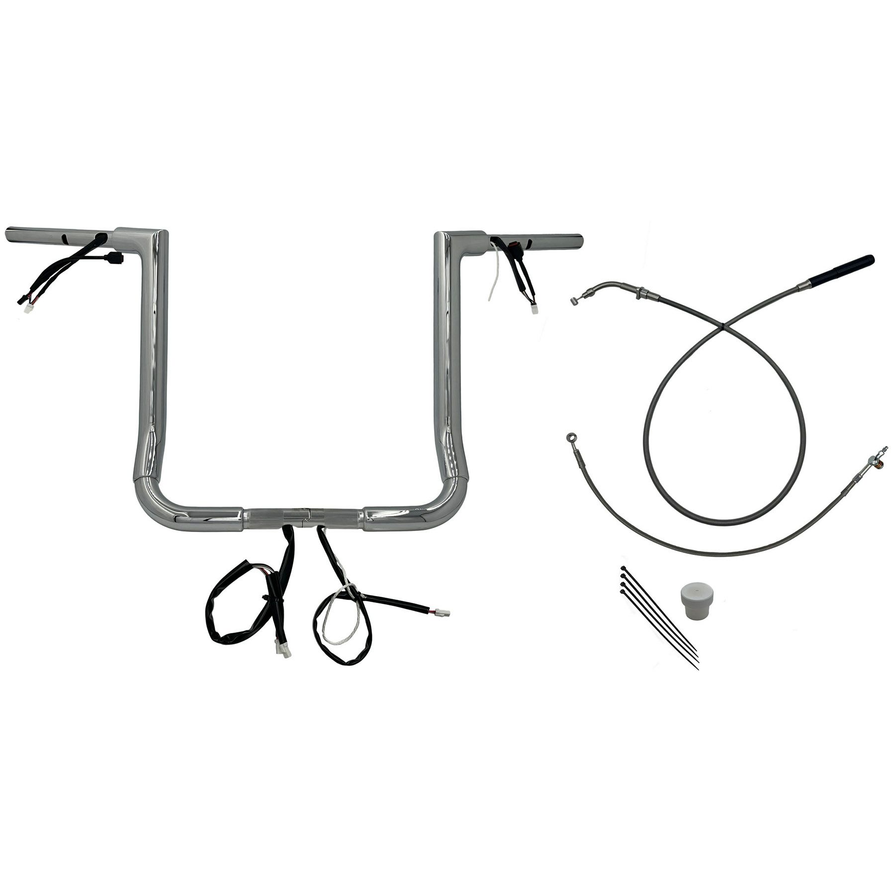 2024以降 ストリートグライド EZインストール 1-1/2インチ径フラットトップ・ハンドルバーキット 16インチ (クローム)