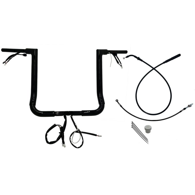 2024以降 ストリートグライド EZインストール 1-1/2インチ径フラットトップ・ハンドルバーキット 16インチ (グロスブラック)