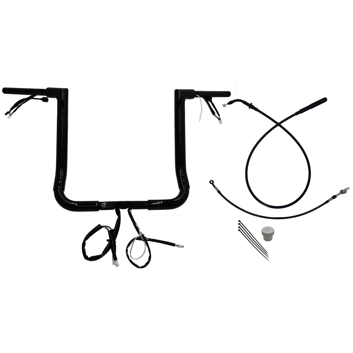 2024以降 ストリートグライド EZインストール 1-1/2インチ径フラットトップ・ハンドルバーキット 16インチ (グロスブラック)