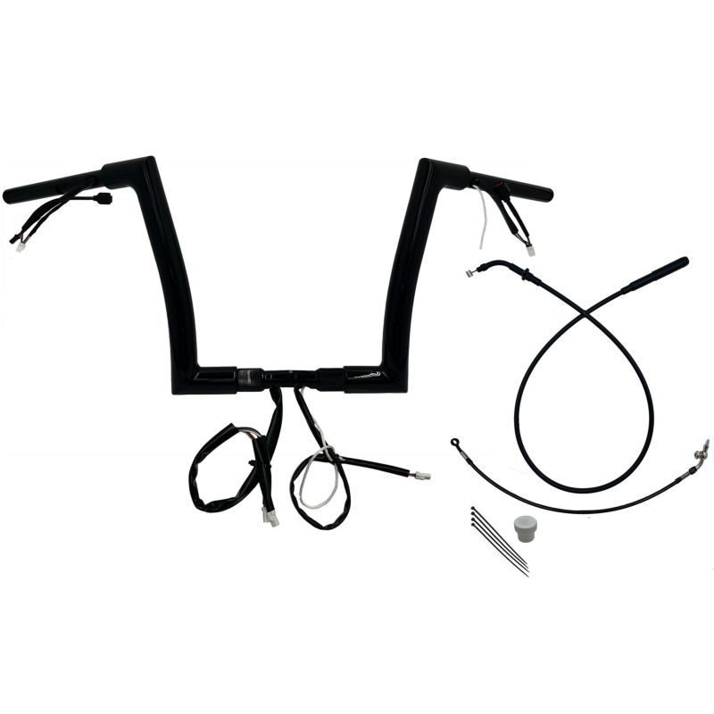 2024以降 ロードグライド EZインストール 1-1/2インチ径フラットトップ・ハンドルバーキット 12インチ (グロスブラック)