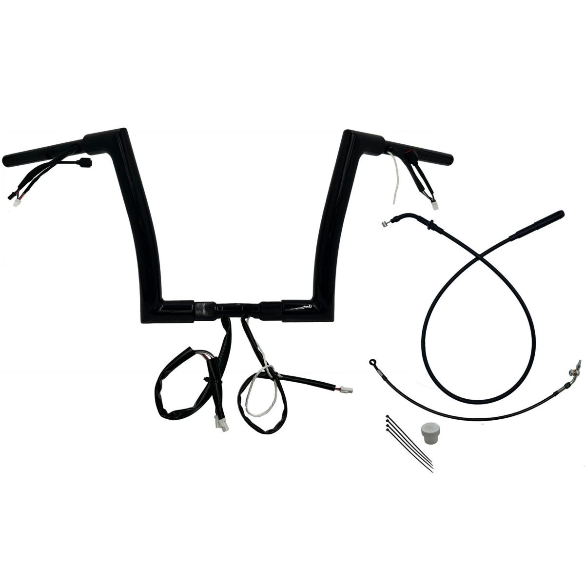 2024以降 ロードグライド EZインストール 1-1/2インチ径フラットトップ・ハンドルバーキット 12インチ (グロスブラック)