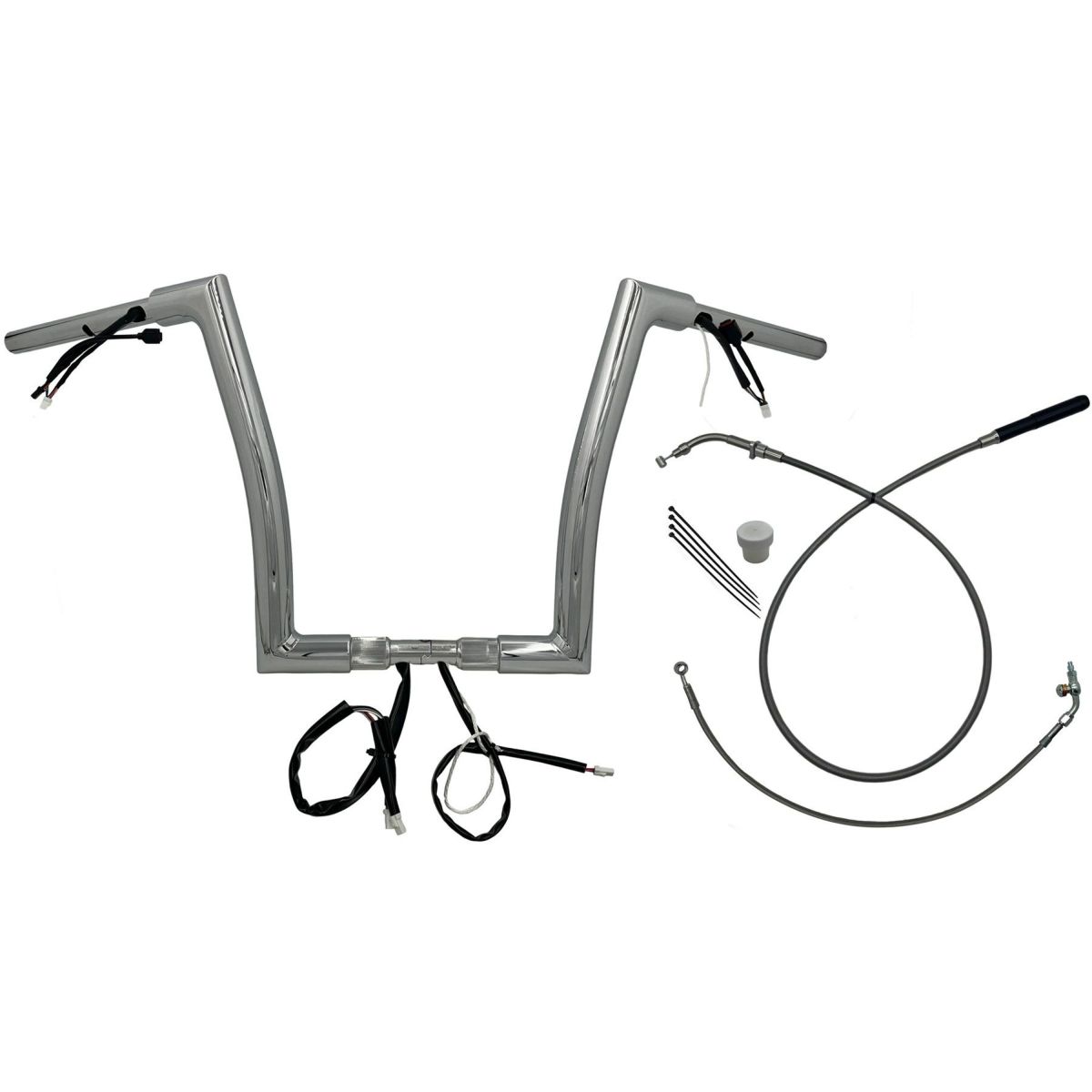 2024以降 ロードグライド EZインストール 1-1/2インチ径フラットトップ・ハンドルバーキット 14インチ (クローム)