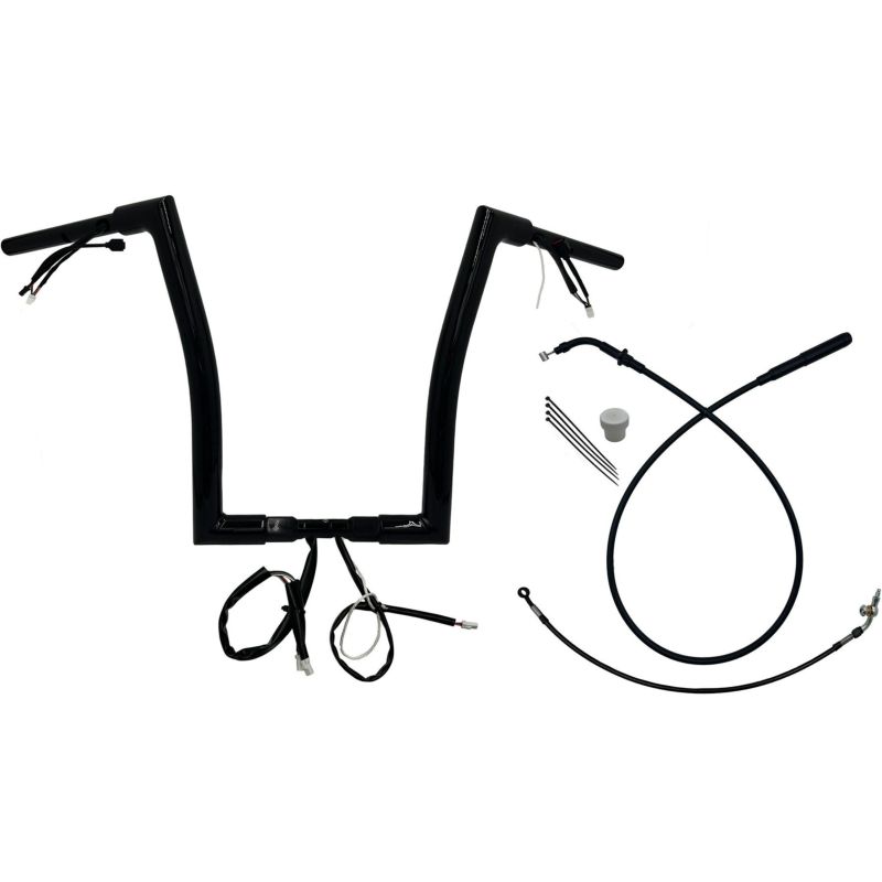 2024以降 ロードグライド EZインストール 1-1/2インチ径フラットトップ・ハンドルバーキット 16インチ (グロスブラック)