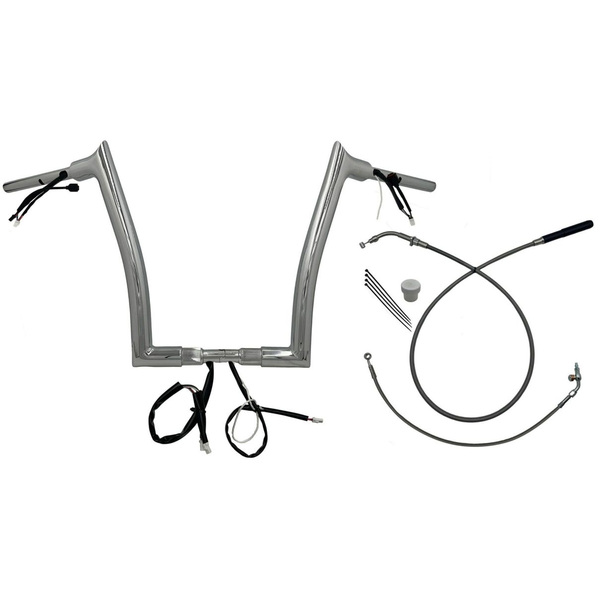 2024以降 ロードグライド EZインストール 1-1/2インチ径ポインテッドトップ・ハンドルバーキット 14インチ (クローム)