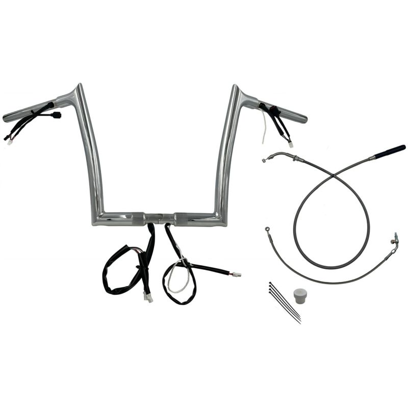 2024以降 ロードグライド EZインストール 1-1/4インチ径ポインテッドトップ・ハンドルバーキット 12インチ (クローム)