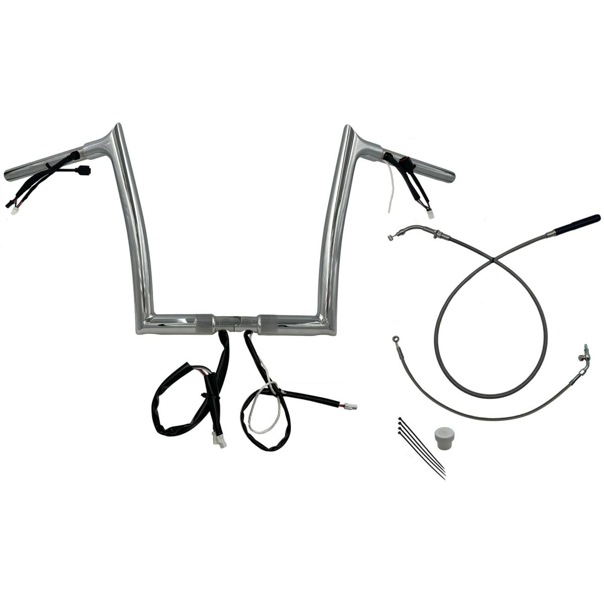 2024以降 ロードグライド EZインストール 1-1/4インチ径ポインテッドトップ・ハンドルバーキット 12インチ (クローム)