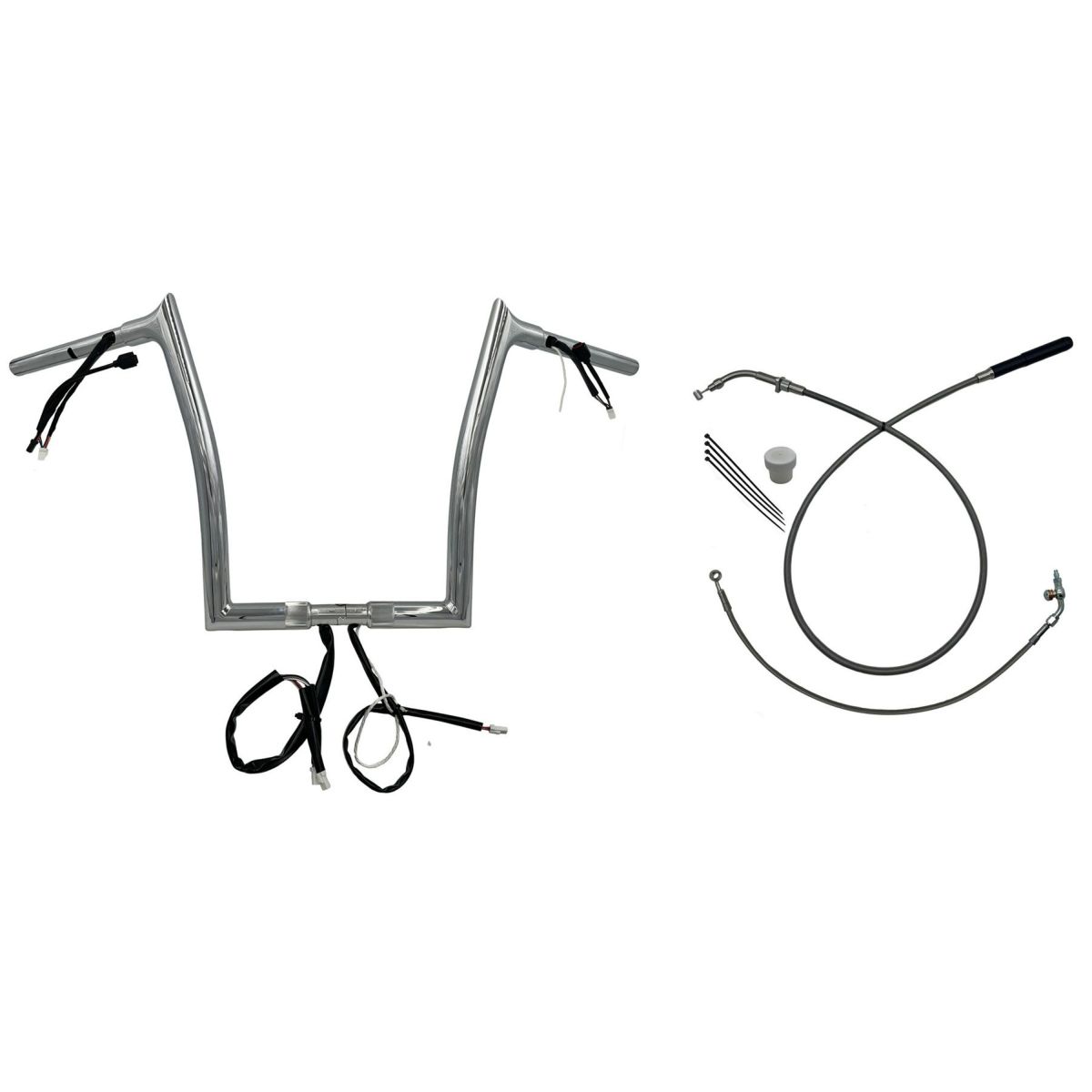 2024以降 ロードグライド EZインストール 1-1/4インチ径ポインテッドトップ・ハンドルバーキット 14インチ (クローム)