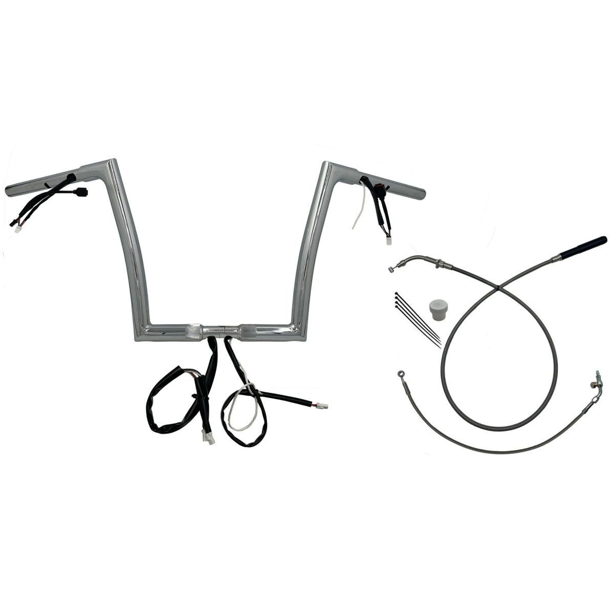 2024以降 ロードグライド EZインストール 1-1/4インチ径フラットトップ・ハンドルバーキット 12インチ (クローム)