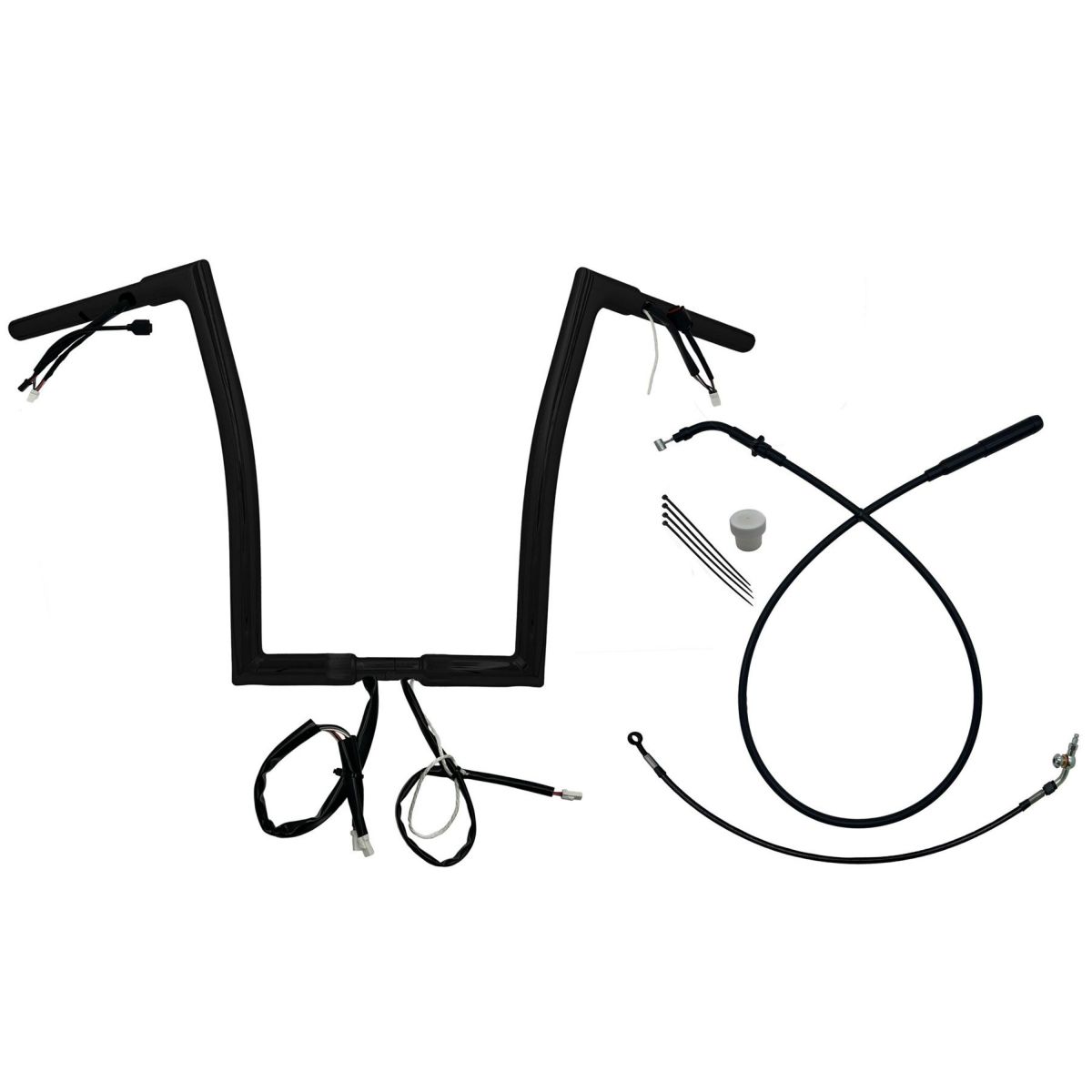 2024以降 ロードグライド EZインストール 1-1/4インチ径フラットトップ・ハンドルバーキット 16インチ (グロスブラック)