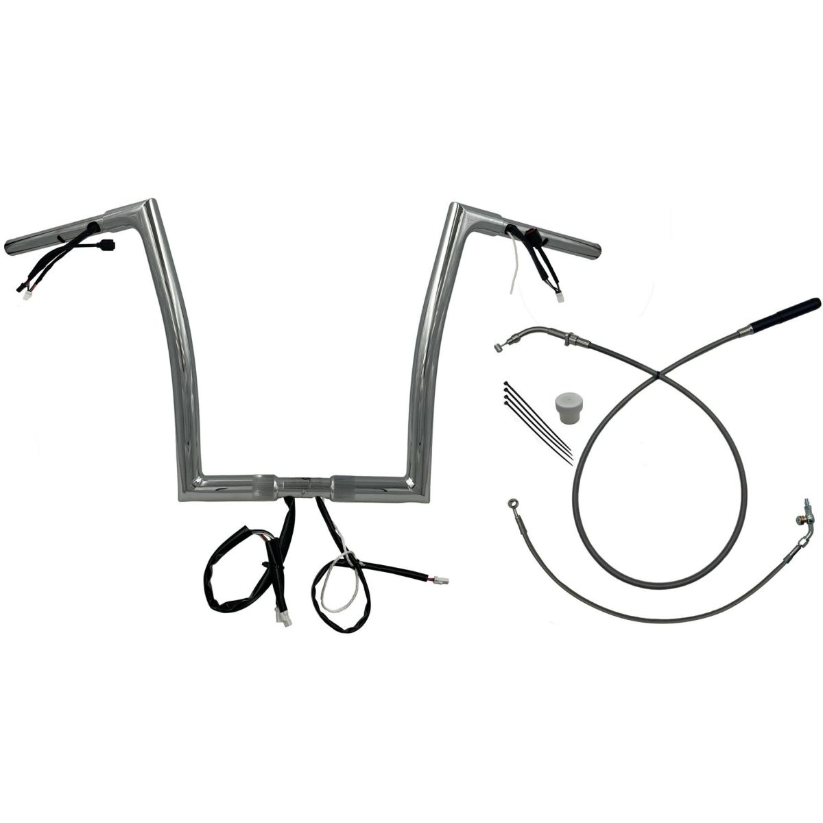 2024以降 ロードグライド EZインストール 1-1/4インチ径フラットトップ・ハンドルバーキット 14インチ (クローム)