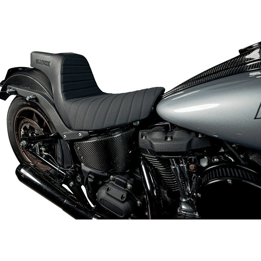 M8 ローライダー/S/ST、スポーツグライド ハイヌーン ツーアップシート (ブラックロゴ)4