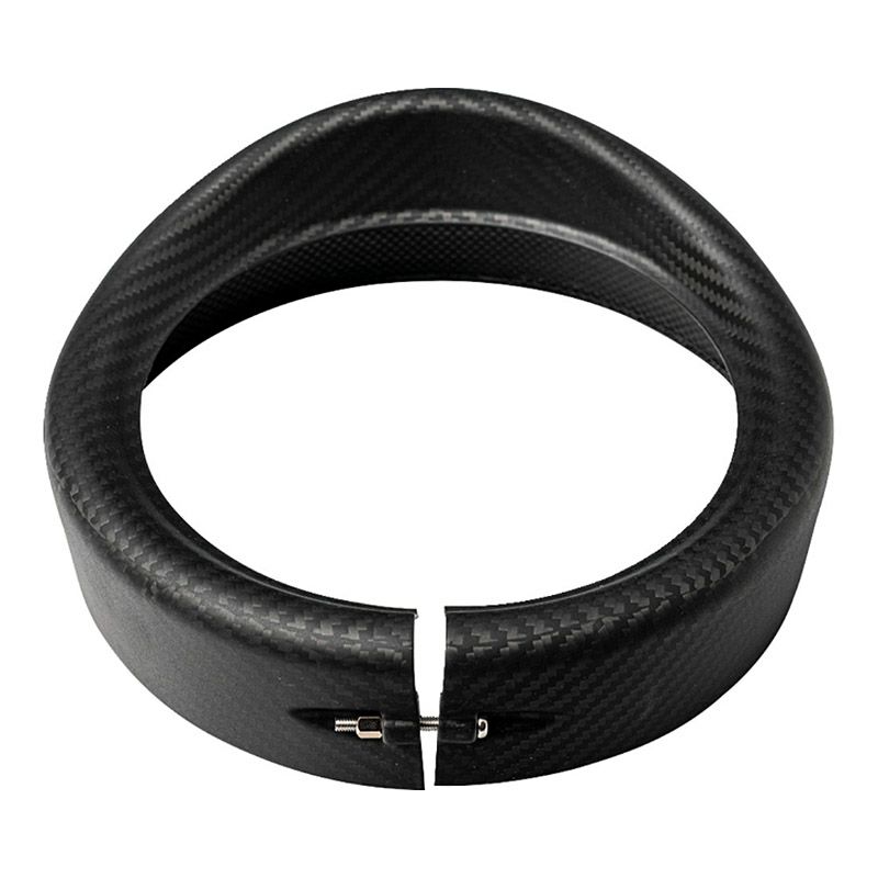 ツーリング、FLソフテイル バイザースタイル・カーボンヘッドライトトリムリング (マット仕上げ)2