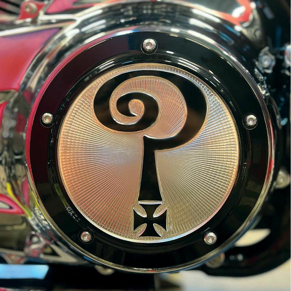  M8ツーリング Question Mark ダービカバー グロスブラック Indian Larry Motorcycles 