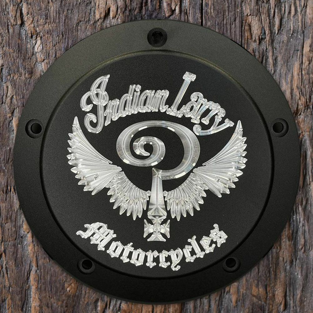 M8ツーリング Indian Larryロゴ ダービカバー マットブラック Indian Larry Motorcycles