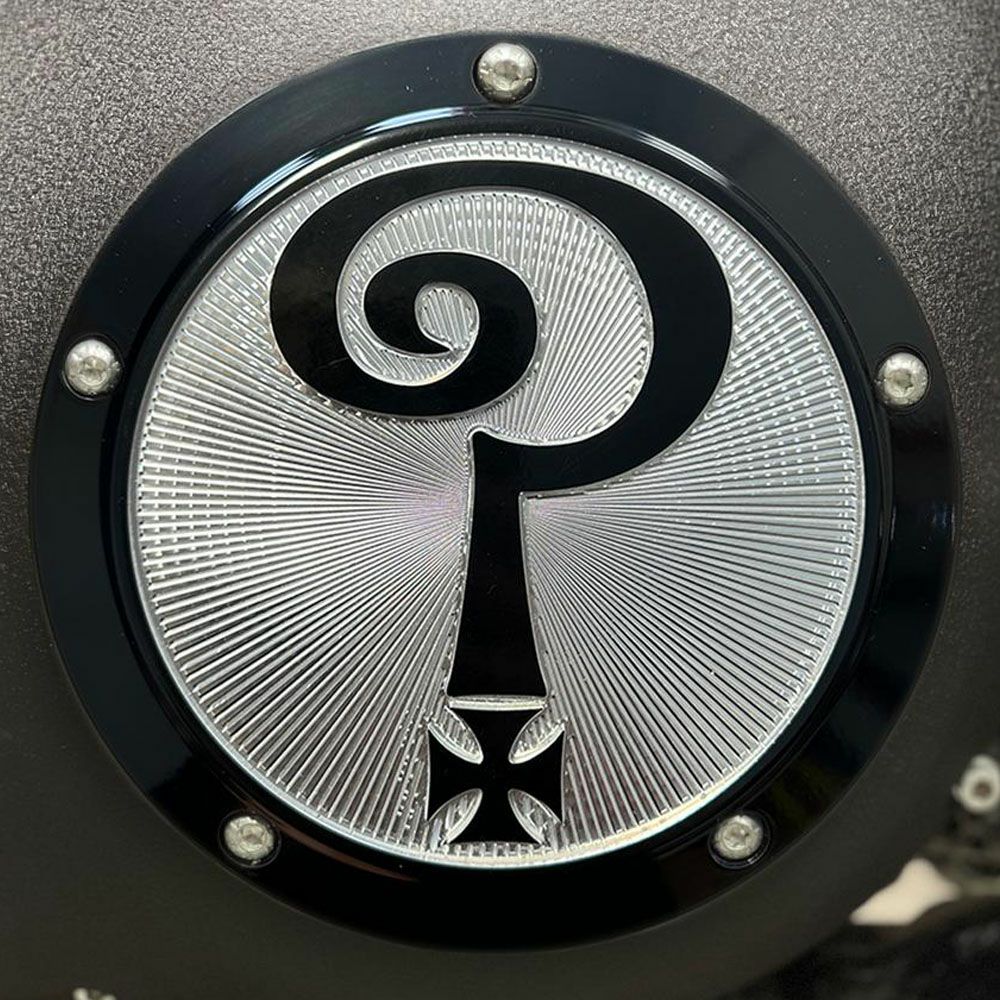  Question Mark ダービカバー グロスブラック Indian Larry Motorcycles 