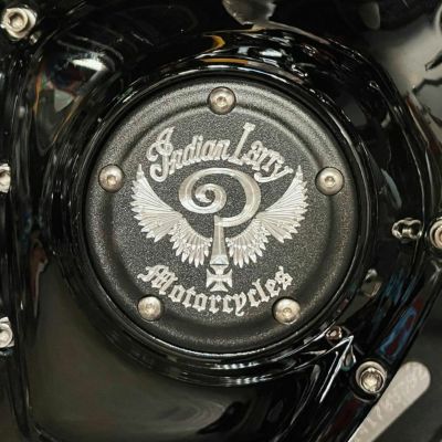 Indian Larryロゴ タイマーカバー マットブラック  Indian Larry Motorcycles