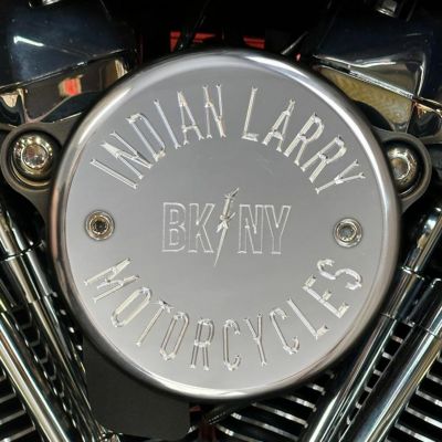 ステルスエアクリーナー用 BK/NY ロゴデザイン カバー ポリッシュ Indian Larry Motorcycles
