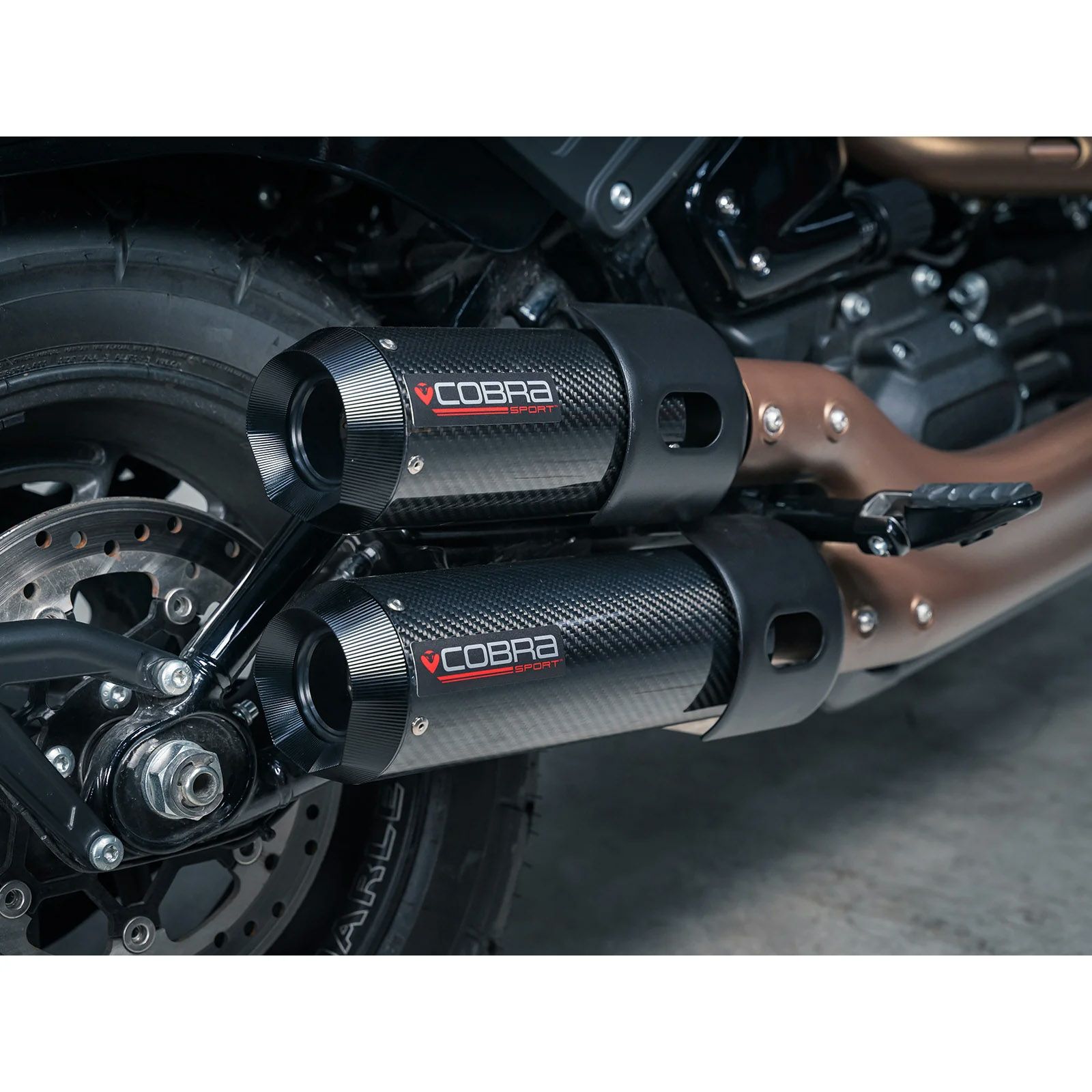  2021～2024 M8 ファットボブ スリップオンマフラーセット (カーボン)5