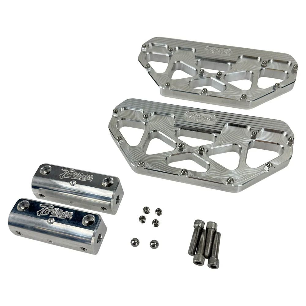 ハーレー ツーリング MX パッセンジャーフロアボード (シルバー)3