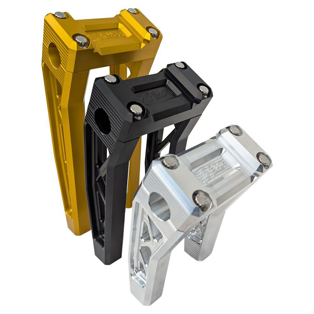 ハーレー用 トラススタイル・8インチ プルバックライザー (ブラック)