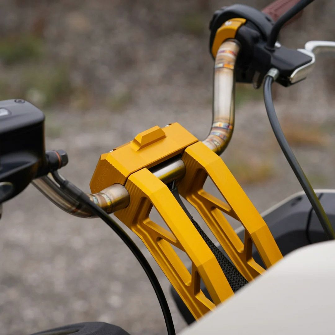 ハーレー用 トラススタイル・6インチ プルバックライザー (ゴールド)7