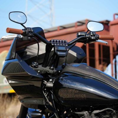 ハーレー用 モジュラー・12インチ プルバックライザー (ブラック) TCブロス