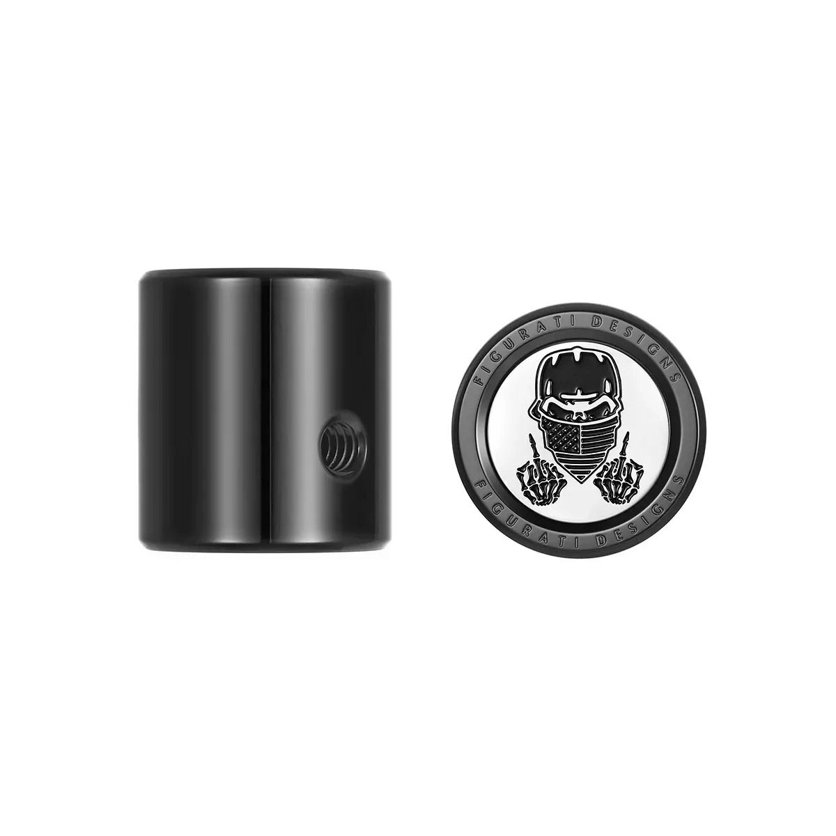 ツーリング ヒール&トウシフターカバー マスクスカルデザイン (ブラック)1