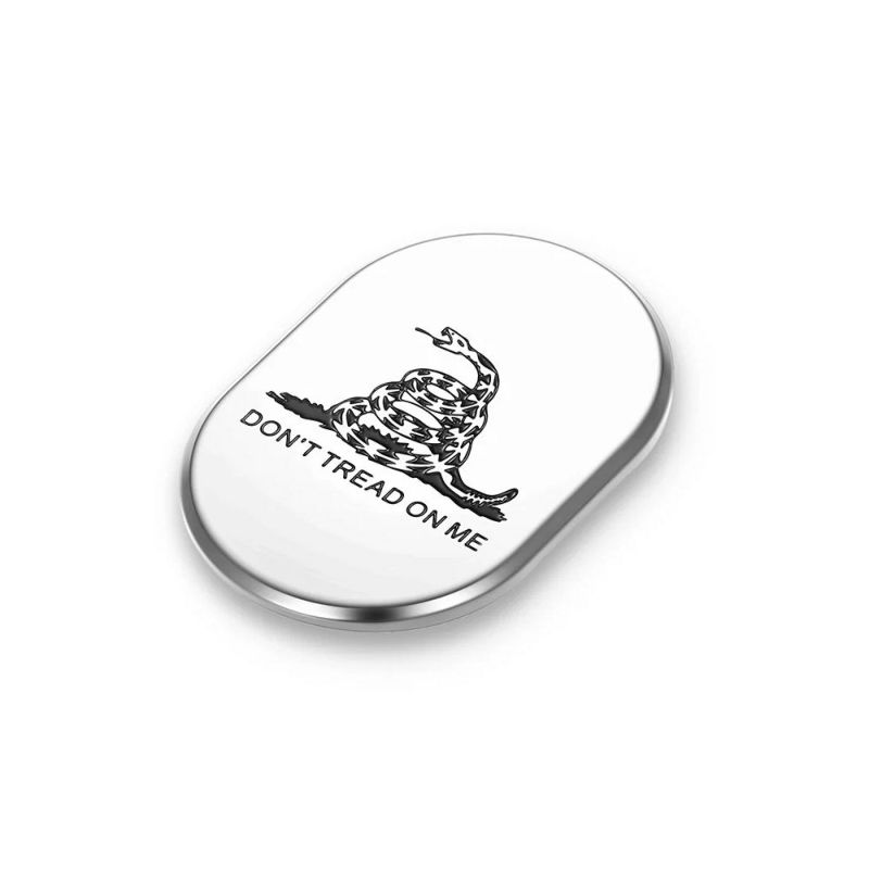 ツーリング用 アンテナホールカバー Dont Tred on Meデザイン 左用 (シルバー)