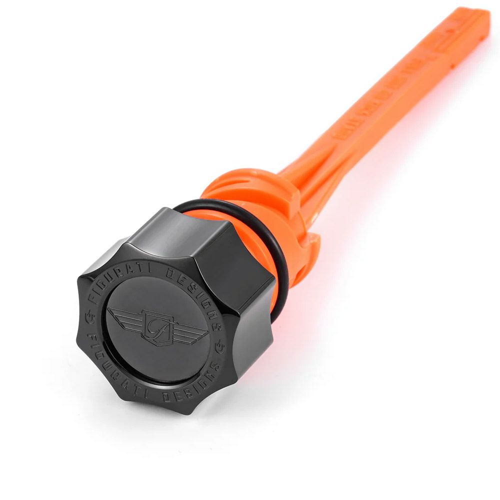 M8 ソフテイル マグネット付オイルディップスティック カーブヘッド (ブラック)