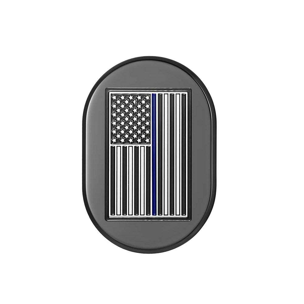 ツーリング用 アンテナホールカバー ブルーライン入り 星条旗デザイン 左用 (ブラック)1