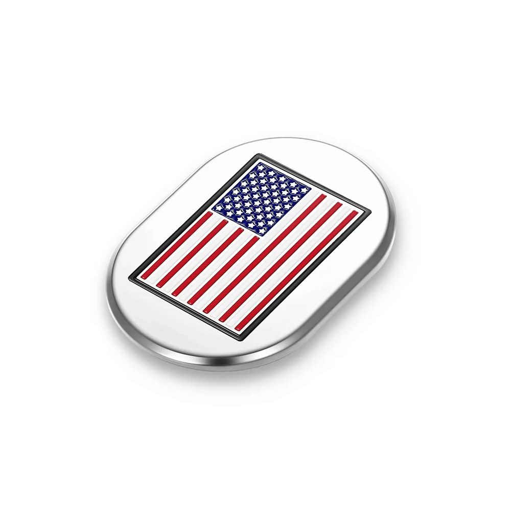 ツーリング用 アンテナホールカバー カラー星条旗デザイン 左用 (シルバー)