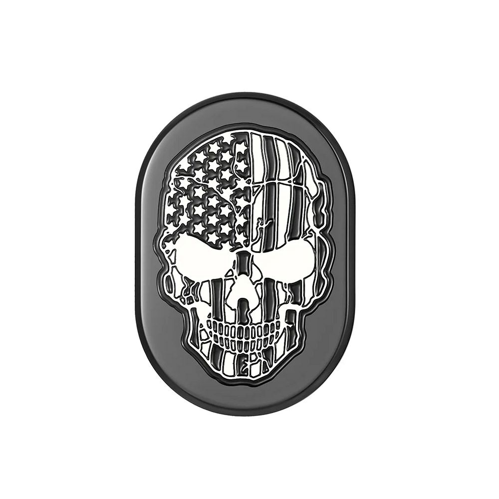 ツーリング用 アンテナホールカバー 星条旗スカルデザイン 右用 (ブラック)1