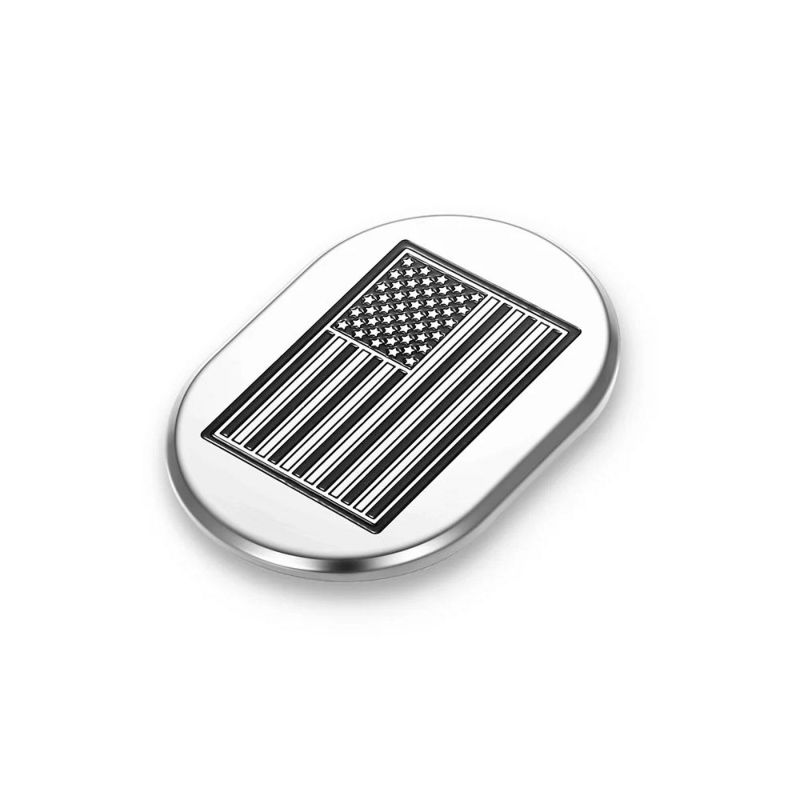 ツーリング用 アンテナホールカバー 星条旗デザイン 左用 (シルバー)