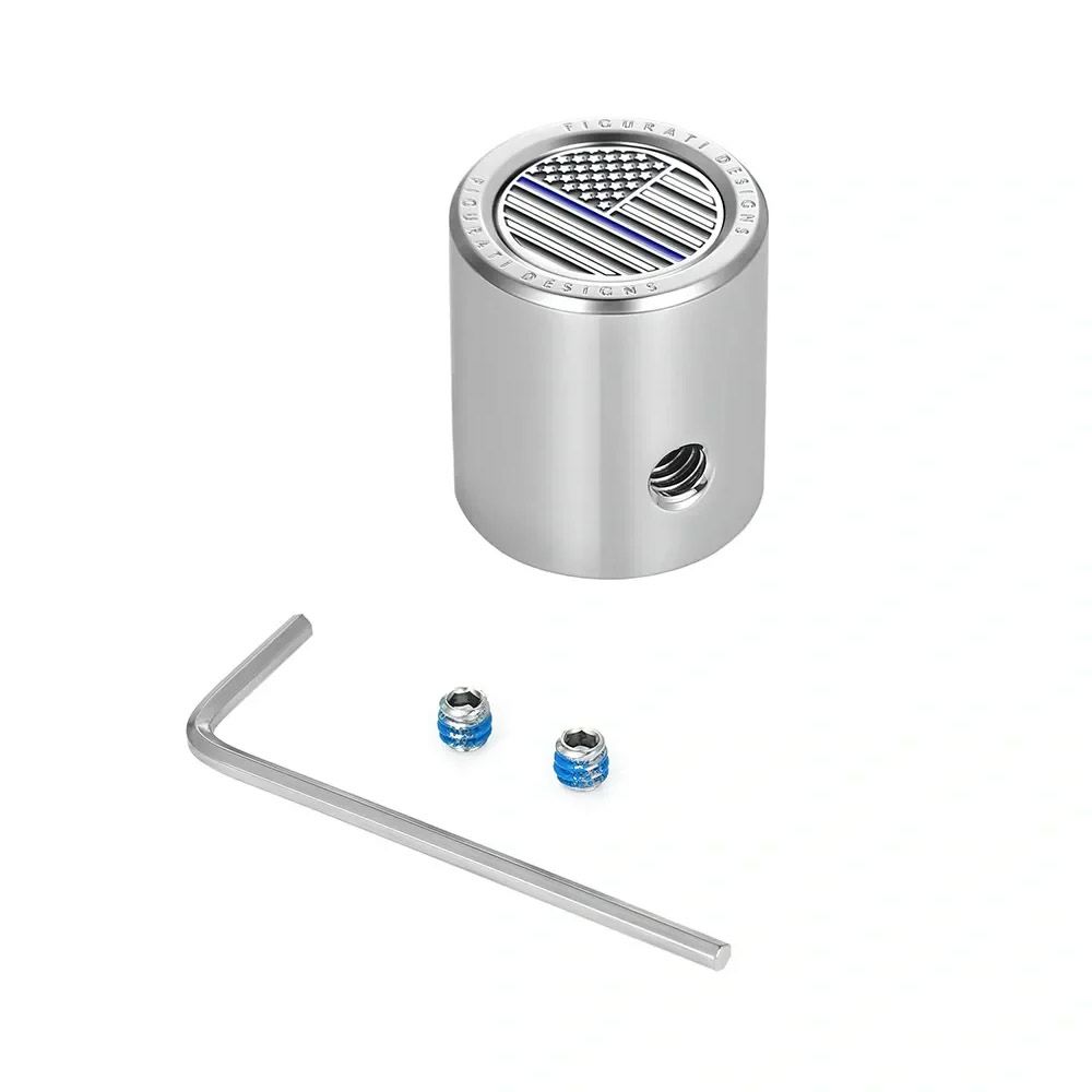 ツーリング ブルーライン入り星条旗デザイン ヒール&トウシフターカバー (シルバー)